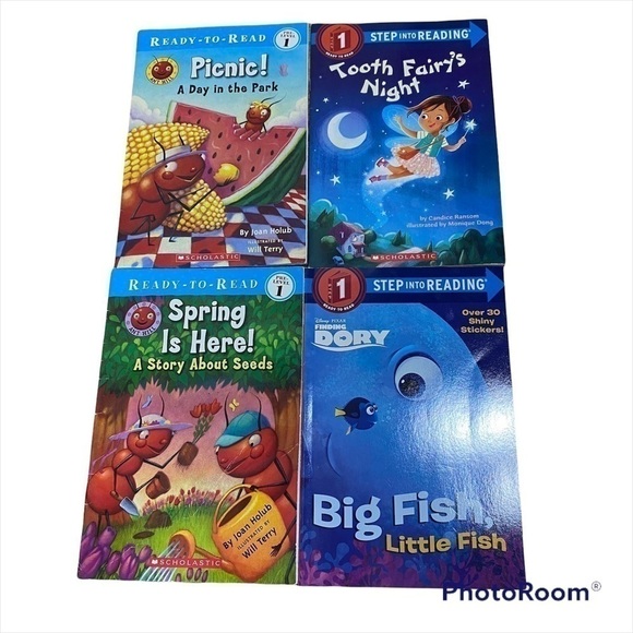 Step into Reading Book Bundle Finding Dory Tooth Fairy’s Night Picnic Spring Kid - Picture 1 of 3
